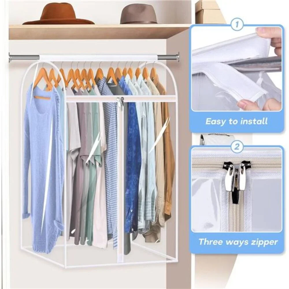 Large Hanging Garment Bags Clear Closet Clothes Storage Suit Coat Protector